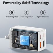 Incarcator priza US 65W GaN6 USB, Type-C Baseus 2x USB, 2x Type-C, 65W, cu Cablu Type-C, 100W, 20V, 5A, 1m, P10162702213-00