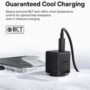 Incarcator priza Baseus - wall charger palm (p10111608113-01) - 2 in 1 fast charger, usb, usb-c, cu cablu USB type-c, 20w, 1m - cluster black