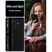 Husa pentru Samsung Galaxy A56 Liquid Silicone, subțire, captusita cu microfibra, anti amprentă, protectie cameră foto - negru