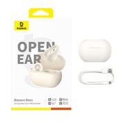 Casti Baseus - wireless earbuds bass 15 clip (a00079500223-00) - true wireless, enc, bluetooth 5.4, open-ear, usb-c - stellar white