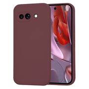 Husa pentru  Google Pixel 9A Liquid Silicone, subțire, captusita cu microfibra, anti amprentă, protectie cameră foto, Bordeaux