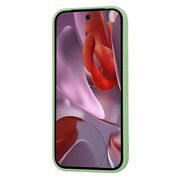 Husa pentru  Google Pixel 9A Liquid Silicone, subțire, captusita cu microfibra, anti amprentă, protectie cameră foto, Verde deschis