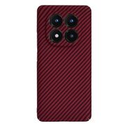 Husa pentru  Xiaomi Redmi Note 14 Pro+ Plus CarbonFiber UltraSlim, Lightweight, Bordeaux