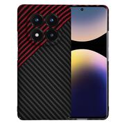 Husa pentru  Xiaomi Redmi Note 14 Pro+ Plus CarbonFiber UltraSlim, Lightweight, Rosu inchis