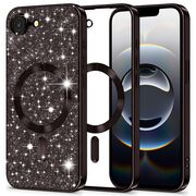 Husa pentru  iPhone 16e cu MagSafe Sparkle Glare Detachable Layer, cu protectie lentile - Negru