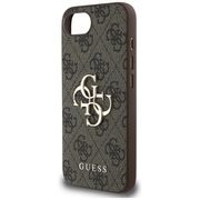 Husa premium pentru  iPhone 16e Guess Elegance Series - Maro inchis