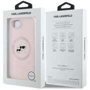 Husa premium pentru  iPhone 16e Karl Lagerfeld compatibila Magsafe - Roz