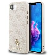 Husa premium pentru  iPhone 16e compatibila MagSafe Guess Luxury Series - Bej