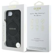 Husa premium pentru  iPhone 16e compatibila MagSafe Guess Luxury Series - Maro carbune