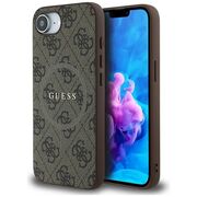 Husa premium pentru  iPhone 16e compatibila MagSafe Guess Luxury Series - Maro inchis