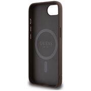 Husa premium pentru  iPhone 16e compatibila MagSafe Guess Luxury Series - Maro inchis