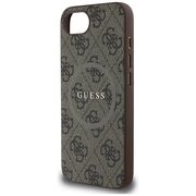 Husa premium pentru  iPhone 16e compatibila MagSafe Guess Luxury Series - Maro inchis
