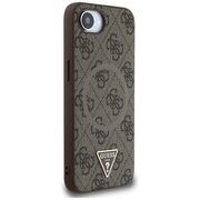 Husa premium pentru  iPhone 16e compatibila MagSafe Guess Luxury Series - Maro