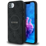 Husa premium pentru  iPhone 16e compatibila MagSafe Guess Luxury Series - Negru printat