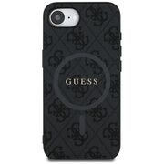 Husa premium pentru  iPhone 16e compatibila MagSafe Guess Luxury Series - Negru printat