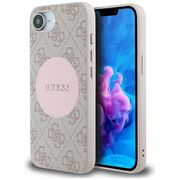 Husa premium pentru  iPhone 16e compatibila MagSafe Guess Luxury Series - Roz pal