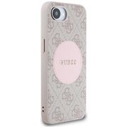 Husa premium pentru  iPhone 16e compatibila MagSafe Guess Luxury Series - Roz pal