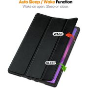 Husa pentru Lenovo Idea Tab Pro 12.7 inch cu functie wake-up/sleep si compartiment pentru stylus, tip stand - negru