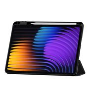 Husa pentru Xiaomi Pad 7 / 7 Pro Soft Shell cu functie wake-up/sleep si compartiment pentru stylus, tip stand - Negru
