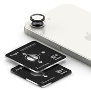[Pachet 2x] Folie sticla camera iPhone 16e Ringke Camera Lens Frame, negru