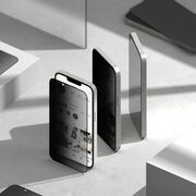 [Pachet 2x] Folie sticla iPhone 16e Ringke Easy Slide Privacy Tempered Glass, negru