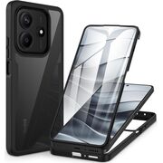 Set 360: Husa cu folie integrata pentru  Xiaomi Redmi Note 14 4G Protectie 360 fata / spate - Negru