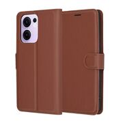 Husa pentru  Oppo Reno 13F, 13FS 4G, 5G tip carte cu inchidere magnetica, compartimente pentru carduri si functie stand, Maro