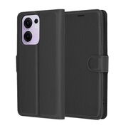 Husa pentru  Oppo Reno 13F, 13FS 4G, 5G tip carte cu inchidere magnetica, compartimente pentru carduri si functie stand, Negru