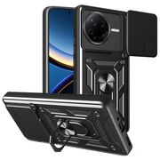 Husa pentru  Poco F7 Pro Ring Armor Kickstand Tough Rugged Cover cu protectie camera, Negru