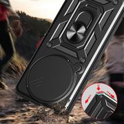 Husa pentru  Poco F7 Pro Ring Armor Kickstand Tough Rugged Cover cu protectie camera, Negru
