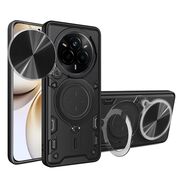 Husa pentru  Realme 14 Pro+ Plus cu protecție pentru cameră și suport magnetic integrat Ring Shockproof, Negru royal