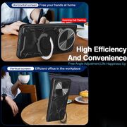Husa pentru  Realme 14 Pro+ Plus cu protecție pentru cameră și suport magnetic integrat Ring Shockproof, Negru royal