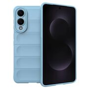Husa pentru  Samsung Galaxy S25 Edge Liquid Silicone, Microfibre Lining, Non-Slip Airbag Design, Albastru