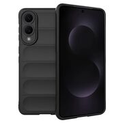 Husa pentru  Samsung Galaxy S25 Edge Liquid Silicone, Microfibre Lining, Non-Slip Airbag Design, Negru