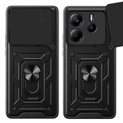 Husa pentru  Xiaomi Redmi Note 14 4G Ring Armor Kickstand Tough Rugged Cover cu protectie camera, Albastru