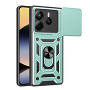 Husa pentru  Xiaomi Redmi Note 14 4G Ring Armor Kickstand Tough Rugged Cover cu protectie camera, Verde