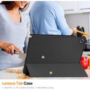 Husa pentru Lenovo Tab 10.1 2025 TB311 tip stand functie sleep/wake-up, protectie 360 - Negru
