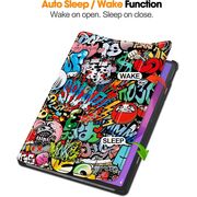 Husa pentru  Lenovo Idea Tab Pro 12.7 tip stand functie sleep/wake-up, protectie 360 - Graffiti