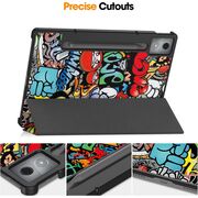 Husa pentru  Lenovo Idea Tab Pro 12.7 tip stand functie sleep/wake-up, protectie 360 - Graffiti