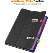 Husa pentru  Lenovo Idea Tab Pro 12.7 tip stand functie sleep/wake-up, protectie 360 - Negru