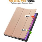Husa pentru  Lenovo Idea Tab Pro 12.7 tip stand functie sleep/wake-up, protectie 360 - Roz
