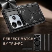 Husa pentru  Xiaomi Redmi Note 14 4G cu protecție pentru cameră și suport magnetic integrat Ring Shockproof, Mov