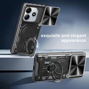 Husa pentru  Xiaomi Redmi Note 14 4G cu protecție pentru cameră și suport magnetic integrat Ring Shockproof, Mov