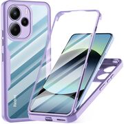 Set 360: Husa cu folie integrata pentru  Xiaomi Redmi Note 14 4G Protectie 360 fata / spate - Mov