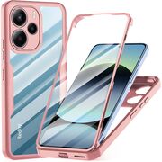 Set 360: Husa cu folie integrata pentru  Xiaomi Redmi Note 14 4G Protectie 360 fata / spate - Roz