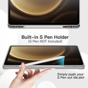 Husa pentru  Samsung Galaxy Tab S10 FE 10.9 inch Soft Shell cu functie wake-up/sleep si compartiment pentru stylus, tip stand - Gri