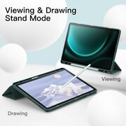 Husa pentru  Samsung Galaxy Tab S10 FE 10.9 inch Soft Shell cu functie wake-up/sleep si compartiment pentru stylus, tip stand - Verde