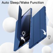 Husa pentru  Samsung Galaxy Tab S10 FE 10.9 inch Soft Shell cu functie wake-up/sleep si compartiment pentru stylus, tip stand - Albastru