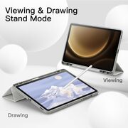 Husa pentru  Samsung Galaxy Tab S10 FE 10.9 inch Soft Shell cu functie wake-up/sleep si compartiment pentru stylus, tip stand - Gri