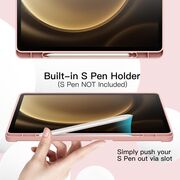 Husa pentru  Samsung Galaxy Tab S10 FE 10.9 inch Soft Shell cu functie wake-up/sleep si compartiment pentru stylus, tip stand - Roz